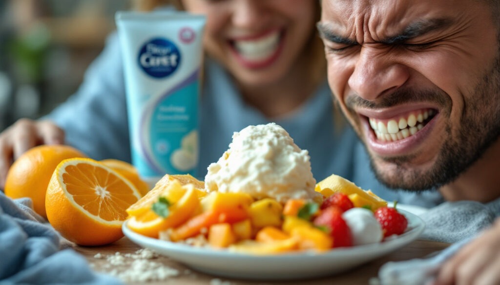 pareja comiendo postre con sensibilidad dental