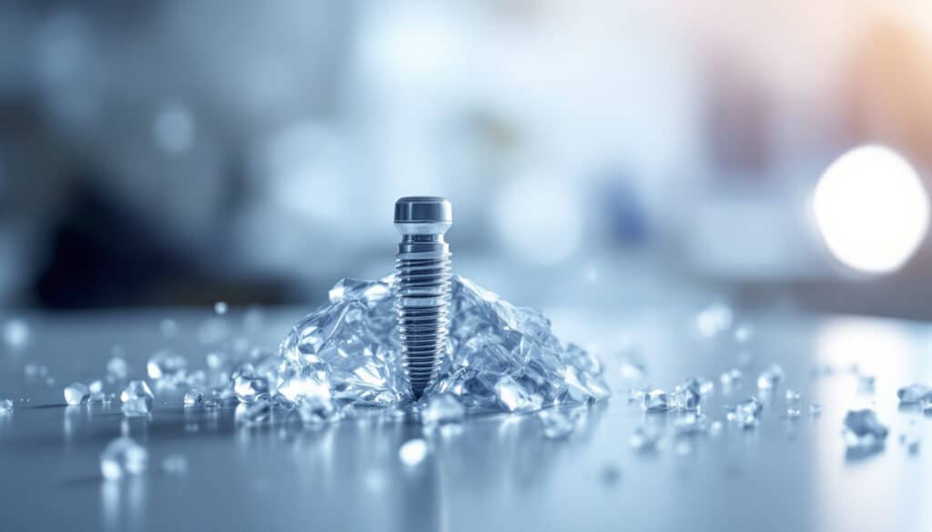 implante dental alrededor de hielo