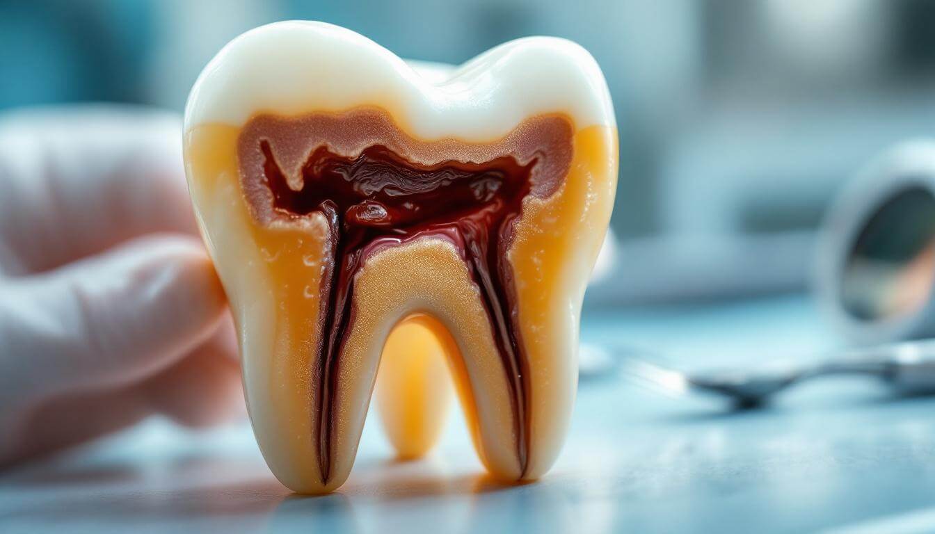 diente con caries interior