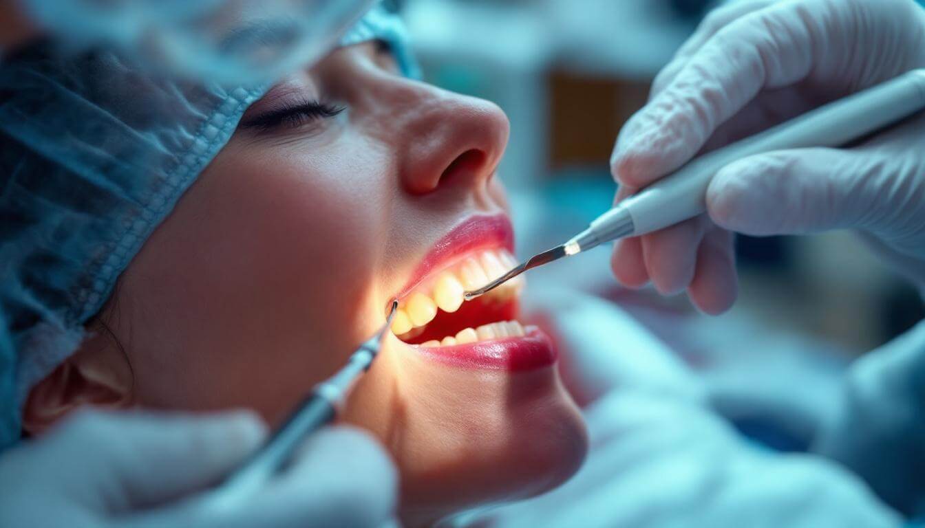 instrumentos dentales en operación dental