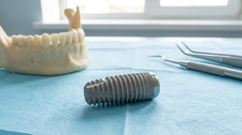 Implantes dentales de superficie rugosa